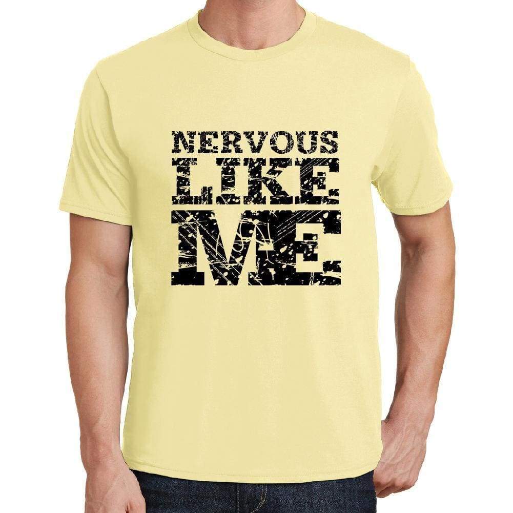 Nervous Like Me Yellow Mens Short Sleeve Round Neck T-Shirt 00294 - Yellow / S - Casual