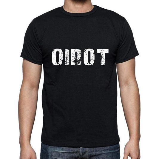 Oirot Mens Short Sleeve Round Neck T-Shirt 5 Letters Black Word 00006 - Casual