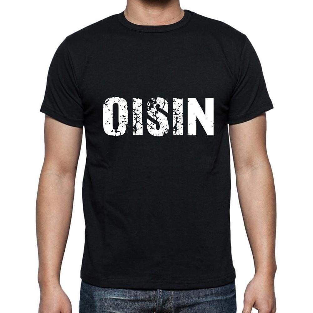Oisin Mens Short Sleeve Round Neck T-Shirt 5 Letters Black Word 00006 - Casual
