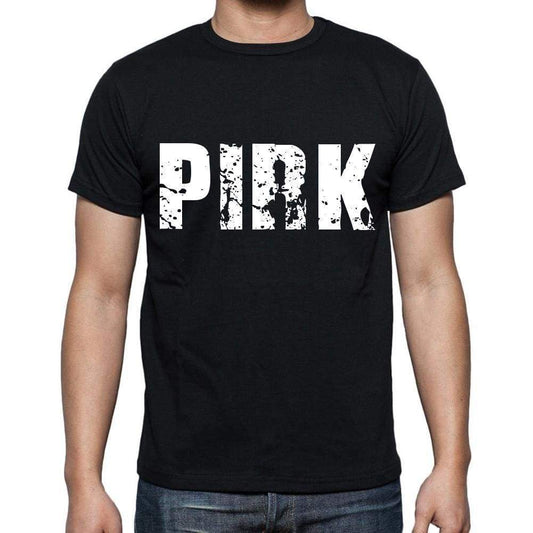 Pirk Mens Short Sleeve Round Neck T-Shirt 4 Letters Black - Casual