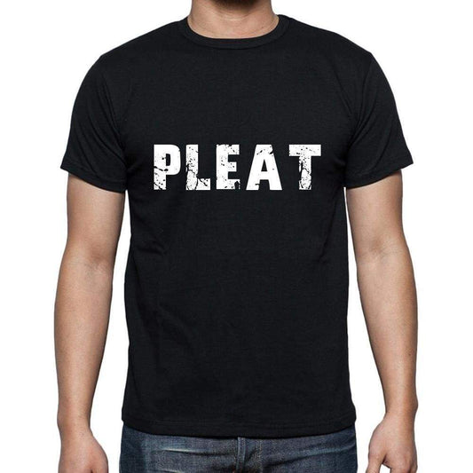 Pleat Mens Short Sleeve Round Neck T-Shirt 5 Letters Black Word 00006 - Casual
