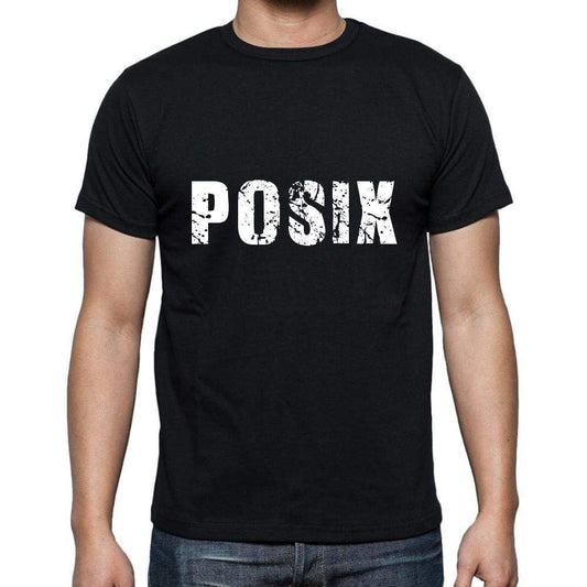 Posix Mens Short Sleeve Round Neck T-Shirt 5 Letters Black Word 00006 - Casual