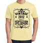 Premium Vintage Year 2012 Yellow Mens Short Sleeve Round Neck T-Shirt Gift T-Shirt 00348 - Yellow / S - Casual