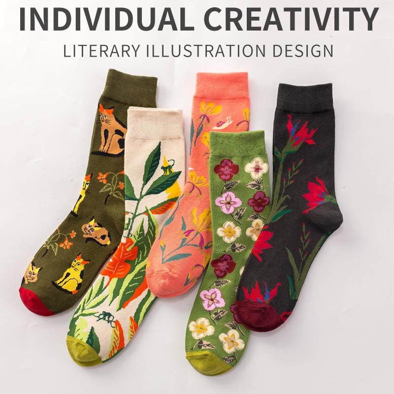 Fashion Harajuku Kawaii Happy Cotton Long Socks men Women klimt painting Colorful quality funny streetwear crazy novelty Socks