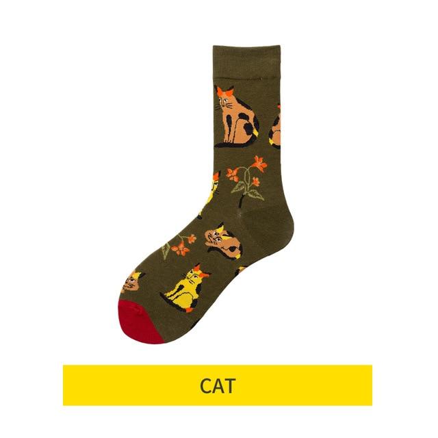 Chaussettes longues en coton pour hommes et femmes, mode Harajuku Kawaii, peinture klimt, qualité colorée, streetwear amusant, nouveauté folle