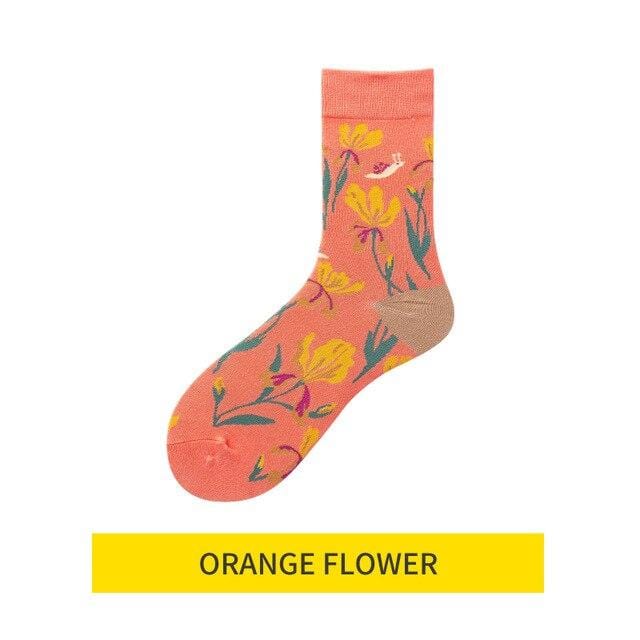 Chaussettes longues en coton pour hommes et femmes, mode Harajuku Kawaii, peinture klimt, qualité colorée, streetwear amusant, nouveauté folle