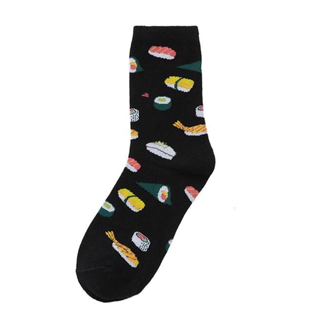 Nouveauté femmes chaussettes drôle mignon dessin animé Fruits banane avocat citron oeuf beignets nourriture heureux japonais Harajuku Skateboard chaussettes