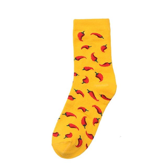 Neuheit Frauen Socken Lustige Süße Cartoon Früchte Banane Avocado Zitrone Ei Donuts Essen Glücklich Japanische Harajuku Skateboard Socken