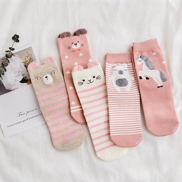 Nouvelle mode dessin animé coton chaussettes femmes coréen Kawaii chien imprimer femmes chaussettes mignonnes décontracté Meias drôle Harajuku chaussettes pour femmes fille