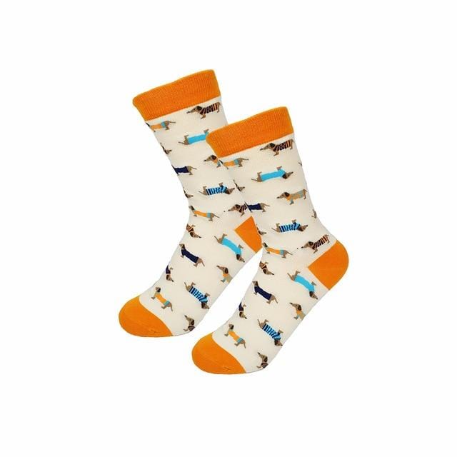 Nouvelle mode femmes hommes coloré chien coton chaussettes printemps couple amoureux décontracté pilule renard neutre rouge chaussette chaude