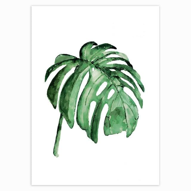 Scandinavian Style Tropical Plants Poster Green Leaves Decorative Picture Modern Wall Art Paintings for Living Room Home Decor