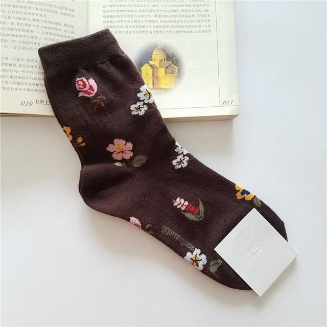 [EIOISAPRA]Korean Style Women Sunflower Short Socks Creative Art Harajuku Japanese Socks High Quality Cotton Tide Sox