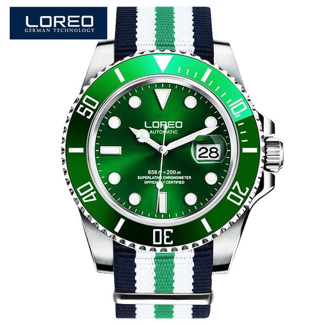 LOREO marque de luxe plongée hommes Sport militaire montres hommes automatique mécanique horloge étanche 200M Date montre-bracelet Reloj