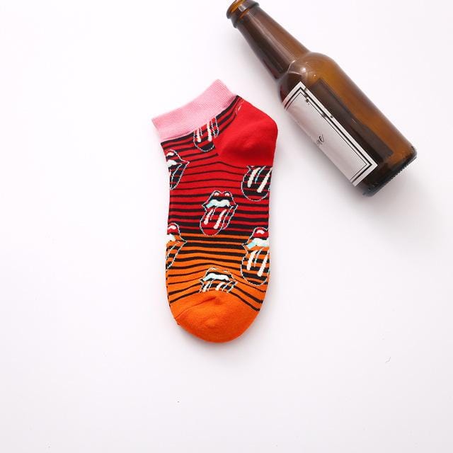 Chaussettes d'été tendance pour hommes, chaussettes en coton, bateau, intérêt, drôle, originalité, Harajuku, cheville, nourriture, fruits