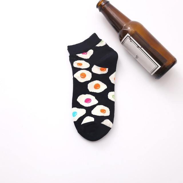 Chaussettes d'été tendance pour hommes, chaussettes en coton, bateau, intérêt, drôle, originalité, Harajuku, cheville, nourriture, fruits