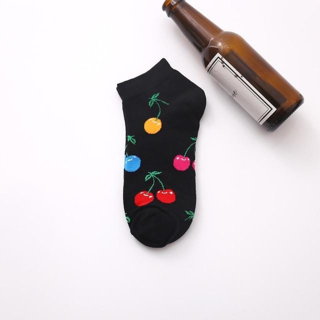 Chaussettes d'été tendance pour hommes, chaussettes en coton, bateau, intérêt, drôle, originalité, Harajuku, cheville, nourriture, fruits