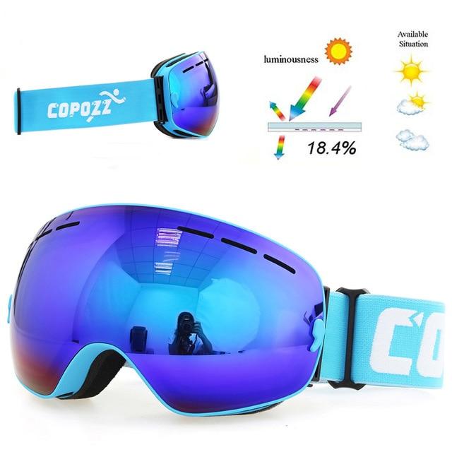 COPOZZ Brand Ski Goggles Men Women Snowboard Goggles Glasses for Skiing UV400 Protection Snow Skiing Glasses Anti-fog Ski Mask