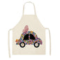 1 pièces coton lin fleur papillon fille imprimé tabliers de cuisine pour les femmes maison cuisine cuisson taille bavoir chasuble 53*65 cm WQ0034