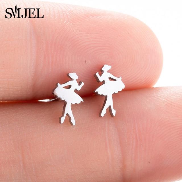 SMJEL – boucles d'oreilles Mickey en acier inoxydable pour femmes et filles, minimaliste, renard, chat, hérisson, bijoux, accessoires animaux, cadeaux