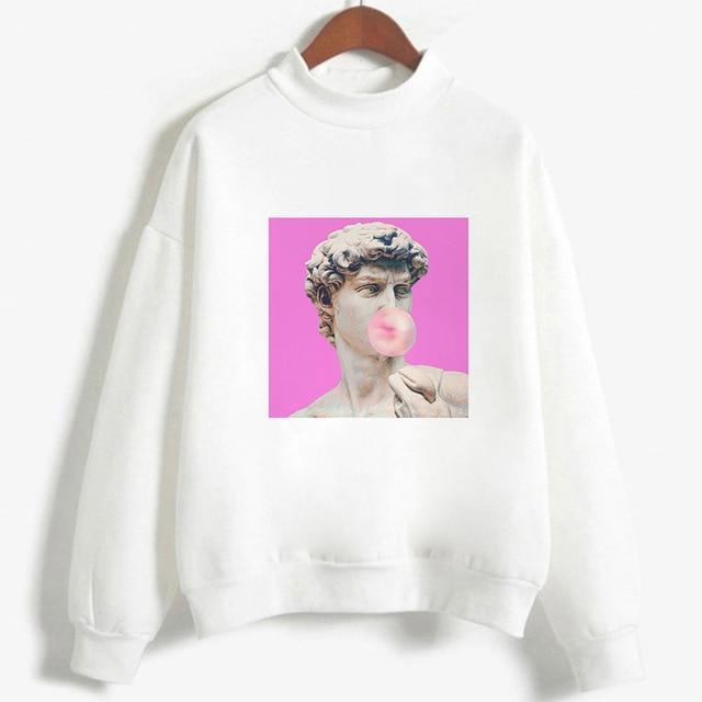 Kpop Fashion Hoodies Van Gogh Art Oil Paint Harajuku Michelangelo Ulzzang Vintage Long Sleeve Hoody Ladies Oversized Sweatshirt