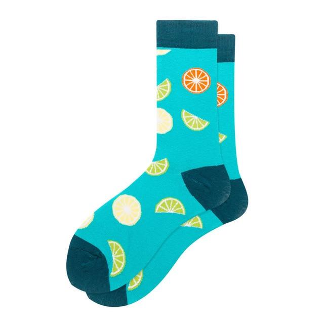 Femmes chaussettes drôle mignon dessin animé graphiques Fruits fraise Orange avocat pastèque cerise japonais Harajuku skateboard chaussettes