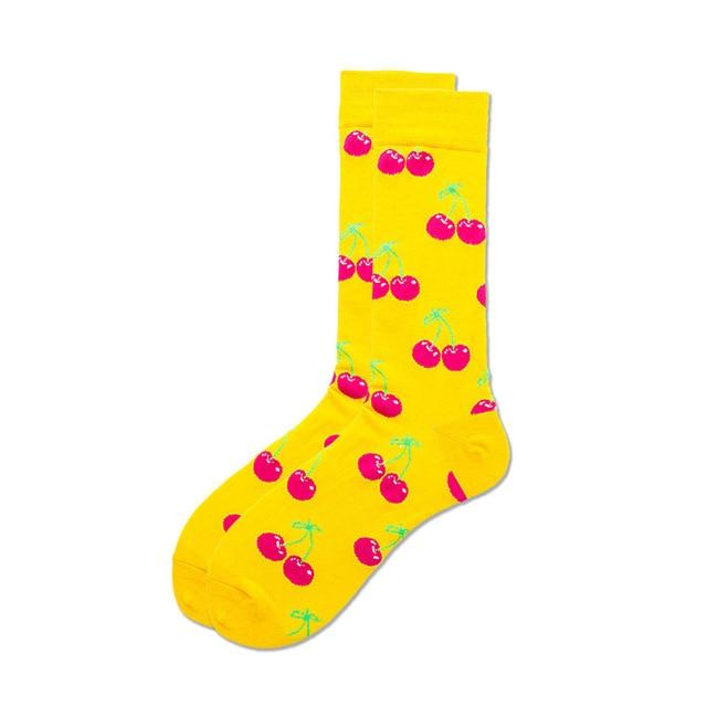 Femmes chaussettes drôle mignon dessin animé graphiques Fruits fraise Orange avocat pastèque cerise japonais Harajuku skateboard chaussettes