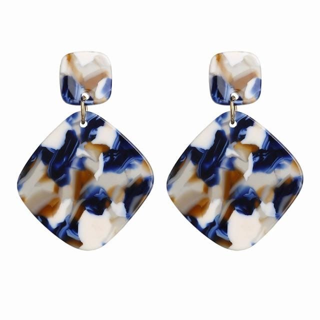 Personnalité 2019 trapèze grand Long acrylique acétate boucles d'oreilles pour femmes Rectangle écaille de tortue boucle d'oreille Za bijoux