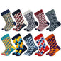 2020 offre spéciale chaussettes décontractées pour hommes nouvelles chaussettes design de mode Plaid coloré heureux robe de soirée d'affaires chaussettes en coton homme