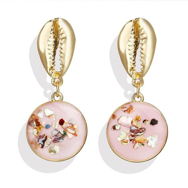 17KM Vintage boucles d'oreilles 2019 géométrique coquille boucles d'oreilles pour femmes filles BOHO résine boucles d'oreilles Brincos mode tortue bijoux