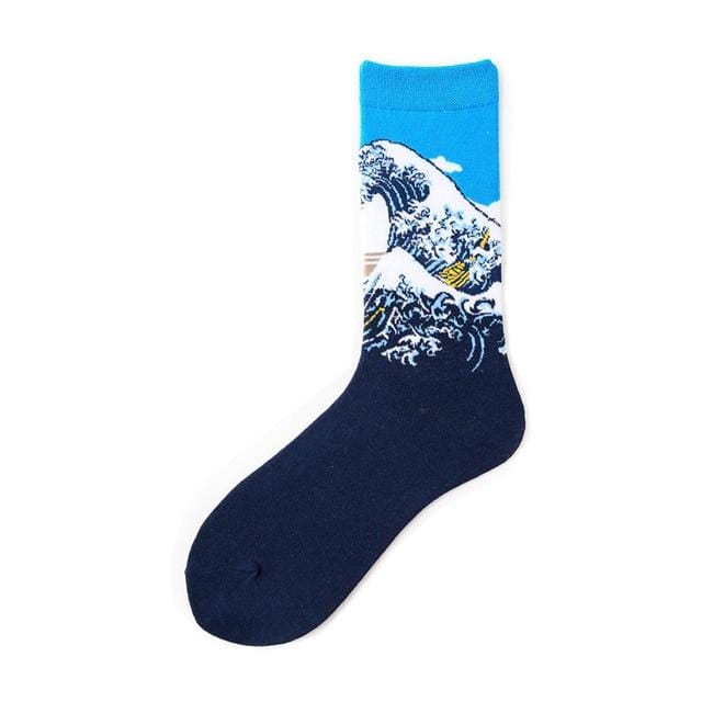 Nouveauté heureux drôle hommes chaussettes graphiques coton peigné Omelette grenouille fou Burger saumon maïs avocat oiseau poisson chaussette cadeau de noël