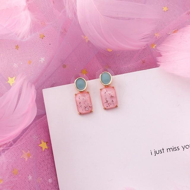 2019 boucles d'oreilles <span>rose</span> fleur coréenne douce géométrique boucle d'oreille simulé perle pendientes mujer pour les femmes gland oreille bijoux brincos