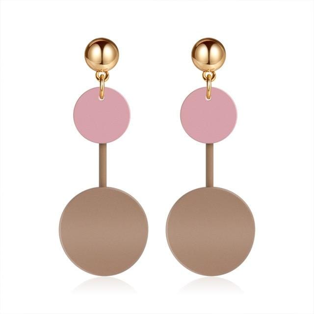 X&P New Korean Heart Statement Drop Earrings 2019 for Women Fashion Vintage Geometric Acrylic Dangle Hanging Earring Jewelry