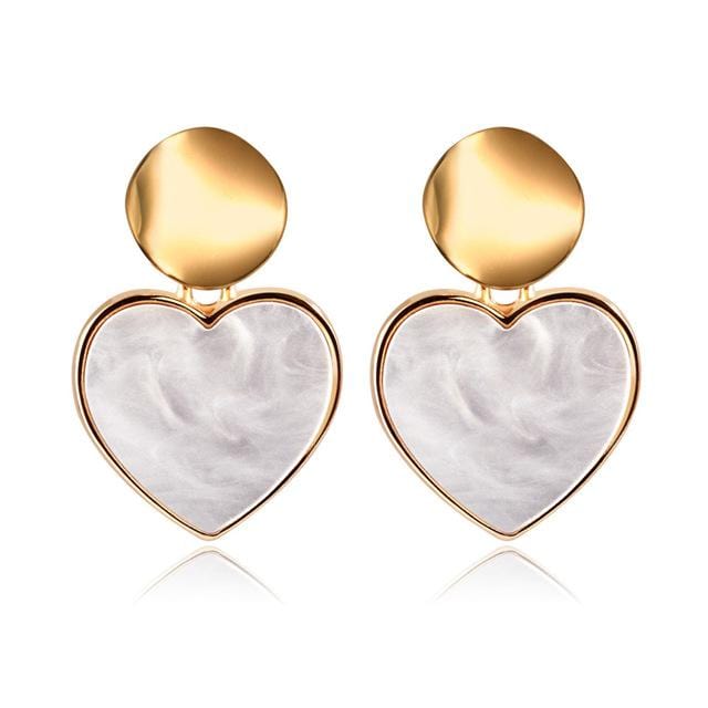 X &amp; P nouveau coréen coeur déclaration boucles d'oreilles 2019 pour les femmes mode Vintage géométrique acrylique balancent boucle d'oreille bijoux