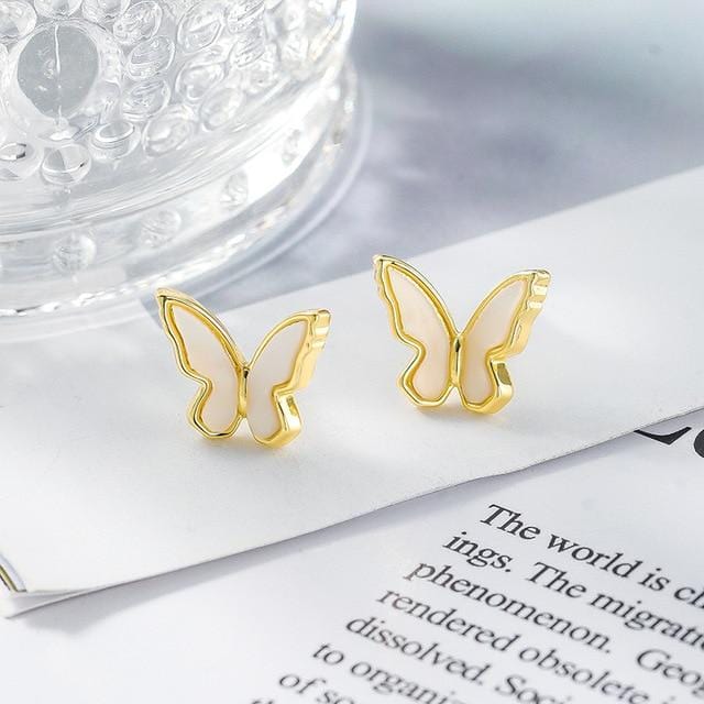 HUANZHI 2019 White Geometric Round Square Irregular Hollow Pearlescent Starry Sky Calla Lily Enamel Earrings for Women Girls