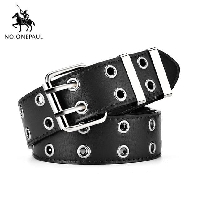 NO.ONEPAUL Designer's famous brand leatherhigh quality belt fashion alloy double ring circle buckle girl jeans dress wild belts