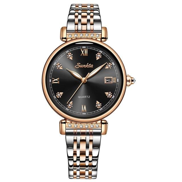 SUNKTA New Rose Gold Women Watch Business Quartz Watch Ladies Top Brand Luxury Female Wrist Watch Girl Clock Relogio Feminin