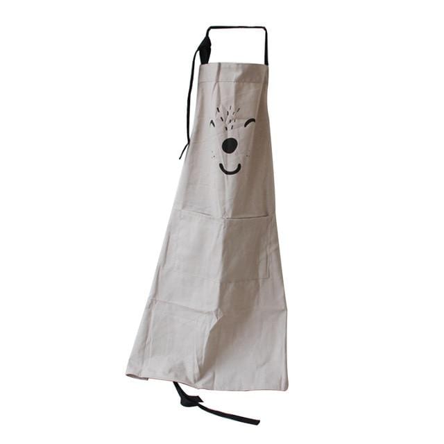 Tablier de cuisine en coton et lin imprimé Animal imperméable Parent-enfant, sans manches, taille Anti-huile, accessoire de cuisine