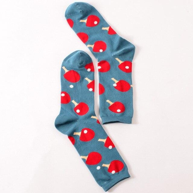 Chaussettes amusantes et mignonnes pour femmes et hommes, courtes en coton avec impression, décontractées, harajuku, designer, art, mode féminine, été