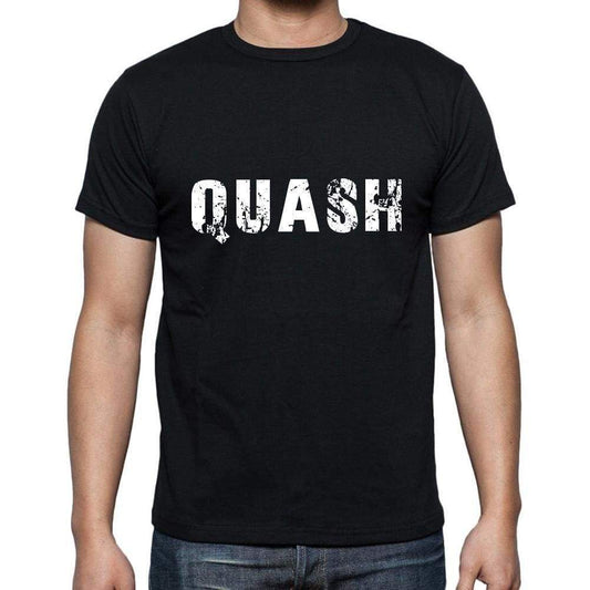 Quash Mens Short Sleeve Round Neck T-Shirt 5 Letters Black Word 00006 - Casual