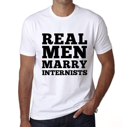 Real Men Marry Internists Mens Short Sleeve Round Neck T-Shirt - White / S - Casual