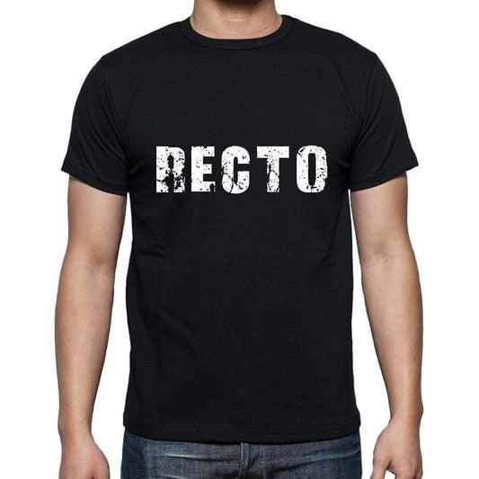 Recto Mens Short Sleeve Round Neck T-Shirt 5 Letters Black Word 00006 - Casual