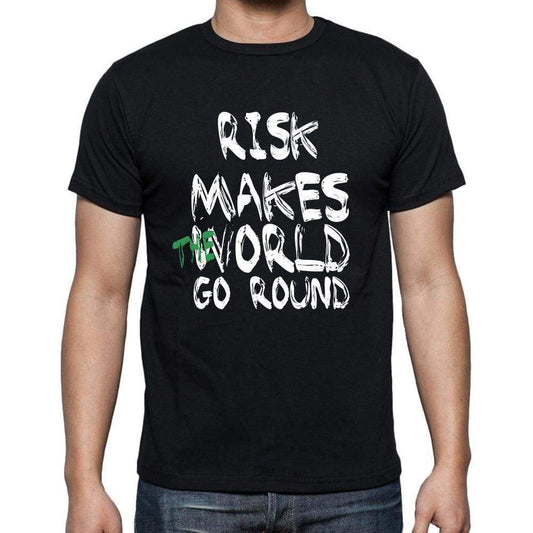 Risk World Goes Arround Mens Short Sleeve Round Neck T-Shirt 00082 - Black / S - Casual