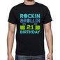 Rockin&rollin 21 Black Mens Short Sleeve Round Neck T-Shirt Gift T-Shirt 00340 - Black / S - Casual