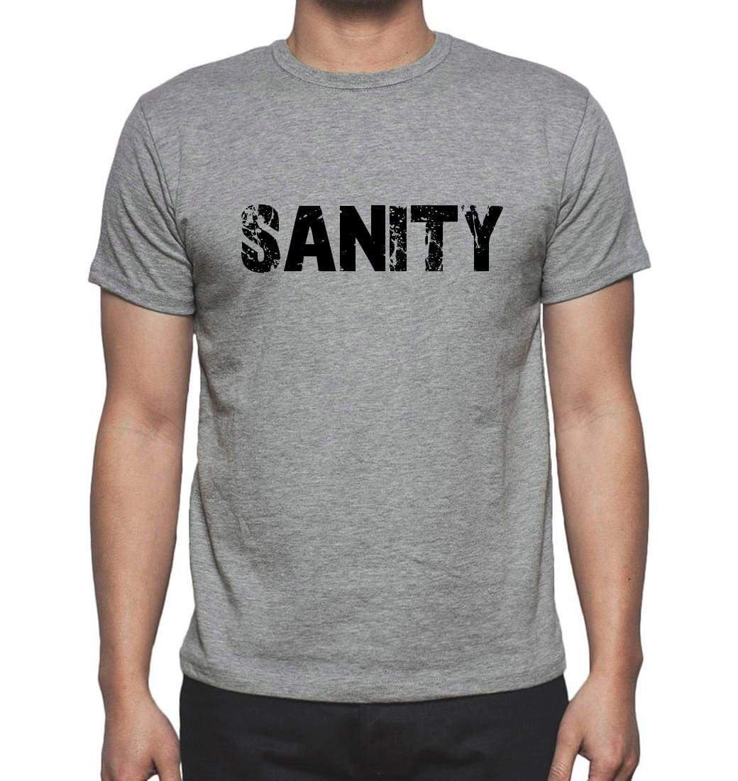 Sanity Grey Mens Short Sleeve Round Neck T-Shirt 00018 - Grey / S - Casual