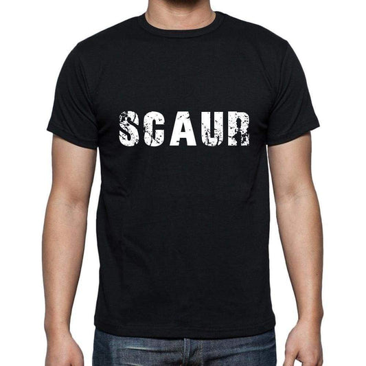 Scaur Mens Short Sleeve Round Neck T-Shirt 5 Letters Black Word 00006 - Casual