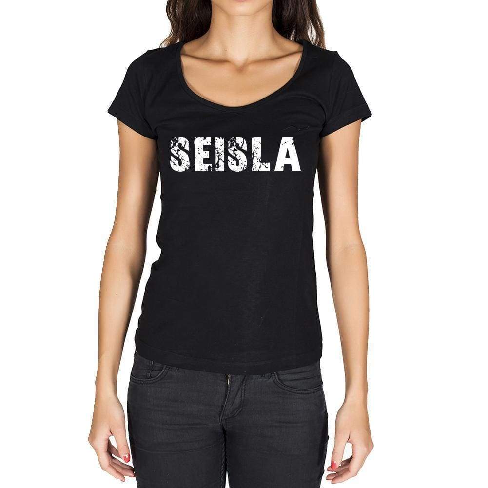 Seisla German Cities Black Womens Short Sleeve Round Neck T-Shirt 00002 - Casual