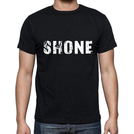 Shone Mens Short Sleeve Round Neck T-Shirt 5 Letters Black Word 00006 - Casual