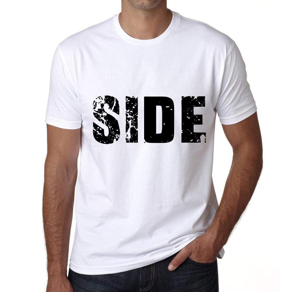 Side Mens T Shirt White Birthday Gift 00552 - White / Xs - Casual