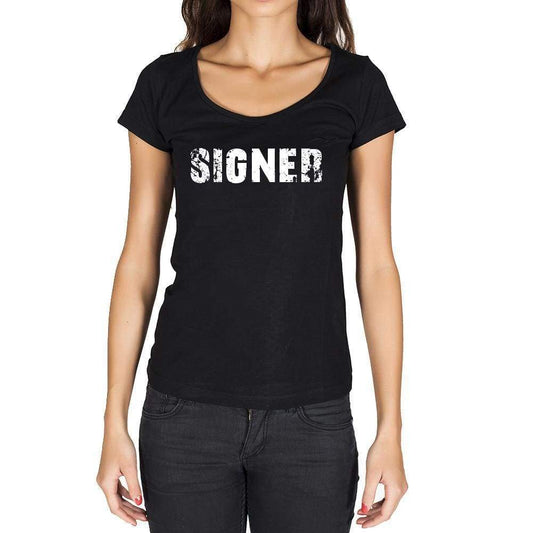 Signer French Dictionary Womens Short Sleeve Round Neck T-Shirt 00010 - Casual