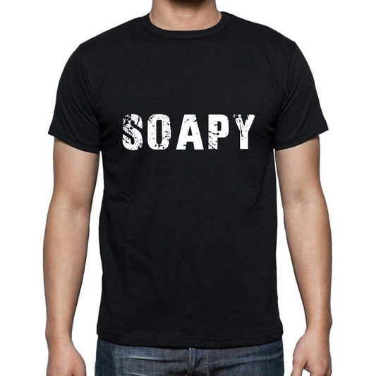 soapy Men's Short Sleeve Round Neck T-shirt , 5 letters Black , word 00006 - Ultrabasic